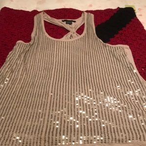 Racer back sequined tank top